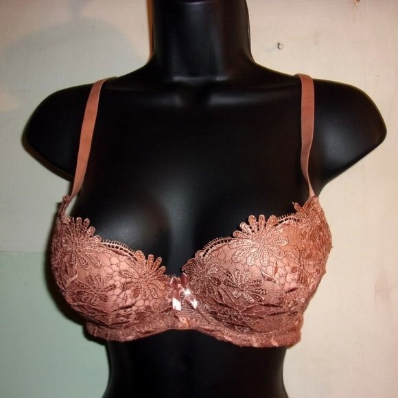 Youmita 36D Cameo Brown Floral Embroidery Underwire bra NWT - Picture 6 of 9